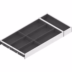 Wkład na sztućce AMBIA-LINE do Legrabox i Merivobox - biały/antracyt / 30x60 cm