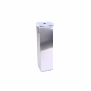 Nóżka kwadratowa z regulacją 4 cm / wys. 15 cm - chrom