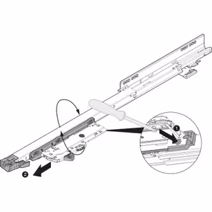Jednostka + zabierak TIP-ON BLUMOTION T60L / dł. 35-60 cm / ≤ 20 kg / jasnoszary