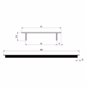 Kratka wentylacyjna 80 x 480 mm - chrom