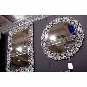 Lustro okrągłe z kryształami 13TM171M 70 cm