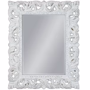 Lustro PU058 80x100 - przecierany biały
