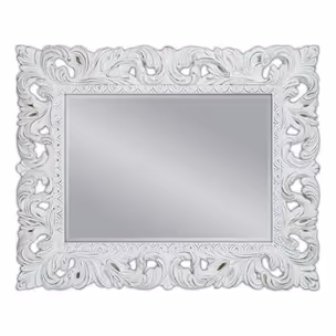 Lustro PU058 80x100 - przecierany biały