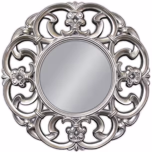 Lustro okrągłe PU087 100 cm - srebrny