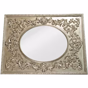 Lustro PU284A 90x120 - srebrny przecierany