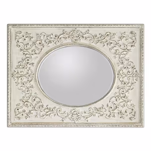 Lustro PU284A 90x120 - przecierany biały