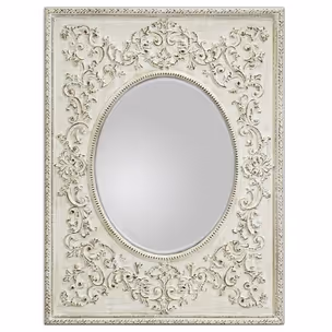 Lustro PU284A 90x120 - przecierany biały