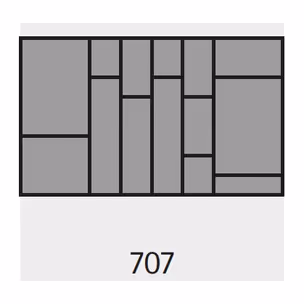 Wkład na sztućce ORGATRAY 590 - srebrny / 707x462 mm