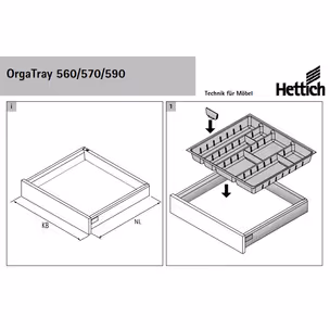 Wkład na sztućce OrgaTray 590 807x 462 mm ANTRACYT