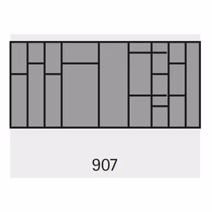 Wkład na sztućce ORGATRAY 590 - antracyt / 907x462 mm