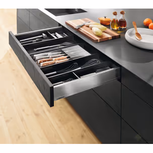 Wkład na noże AMBIA-LINE do Legrabox i Merivobox - antracyt / 18.7x40.9 cm
