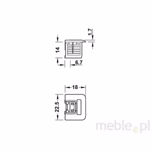 Złączka RAFIX TAB 20S  - szary / płyta od 19 mm