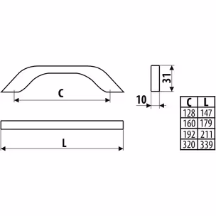 Uchwyt UU17 - czarny mat / rozstaw 160 mm