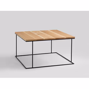 Stół kawowy WALT SOLID WOOD 100x100 - naturalny/czarny