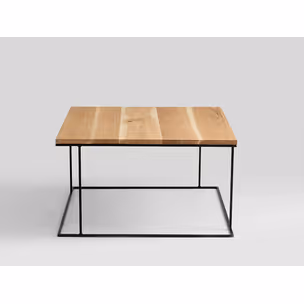 Stół kawowy WALT SOLID WOOD 100x100 - naturalny/czarny