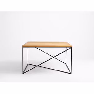 Stolik MEMO SOLID WOOD 100x100 - naturalny/czarny