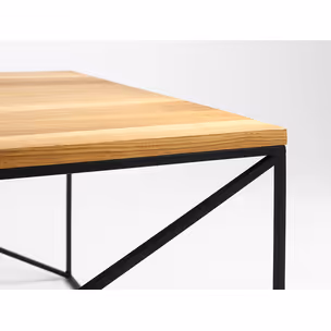 Stolik MEMO SOLID WOOD 100x100 - naturalny/czarny
