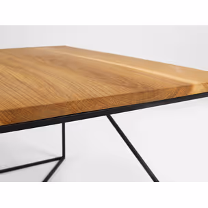 Stół kawowy MEMO SOLID WOOD 80 - naturalny/czarny