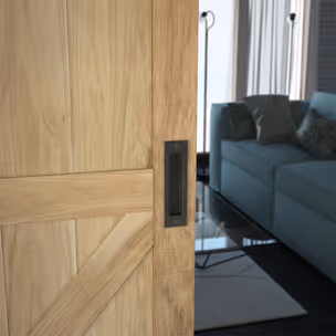 Metalowy uchwyt wpuszczany do drzwi DESIGN LINE - czarny mat / PROMOCJA