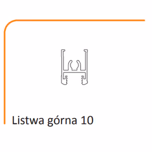 Listwa górna 10 do drzwi przesuwnych - biały połysk / dł. 170 cm