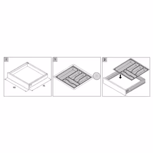 Wkład na sztućce ORGATRAY 440 - srebrny / 701-800 x 370-440 mm