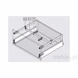Przegródka na reling poprzeczny ORGA-LINE do Tandembox Antaro - czarny / dł. 85 mm