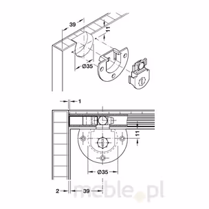 Szyna Jezdna Górna System  FINGER FIX  INFRONT Srebrna 200CM