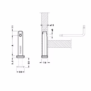 Regulator poziomu 306 CAMAR wbijany w bok płyty / wys. 100 mm