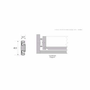 Prowadnica nierdzewna DS4501 / dł. 40 cm / 45 kg / wysuw 100%