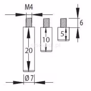 Przedłużacz zamka X-1003 / 10 mm