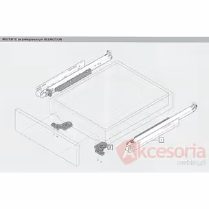 Prowadnica z hamulcem MOVENTO BLUMOTION S 760H S / dł. 60 cm / 40 kg / wysuw 100%