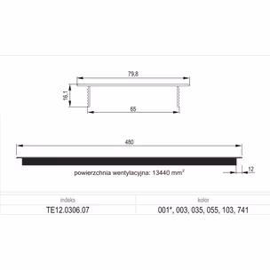 Kratka wentylacyjna 80 N aluminium C-0