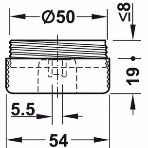Ślizgacz 2-częściowy Hafele H635 - czarny / 54x19 mm
