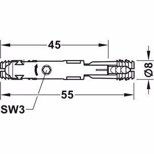 Złącze rozpierające się IXCONNECT SC 8/60 / płyta od 15 mm