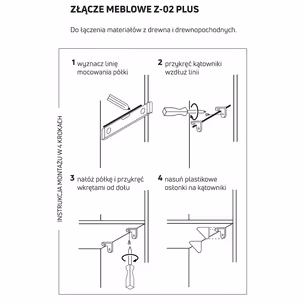 Złącze meblowe regulowane Z-02 PLUS - orzech / 12 szt.