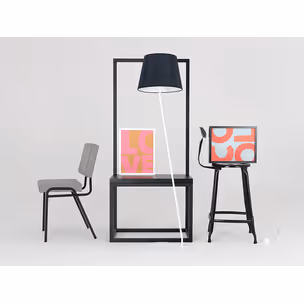 Lampa podłogowa SHADE FLOOR - klosz czarny/biały