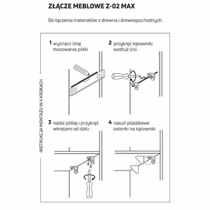 Złącze meblowe Z-02 MAX - wenge / 8 szt.