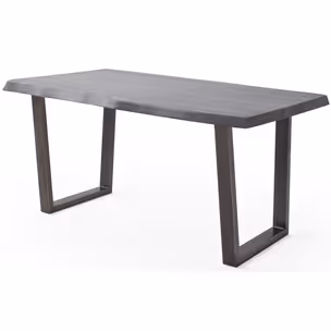 Stół drewniany CALABRIA z blatem 5.5 cm - szary piaskowany