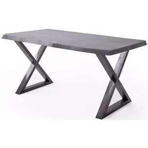 Stół drewniany CALABRIA z blatem 5.5 cm - szary piaskowany