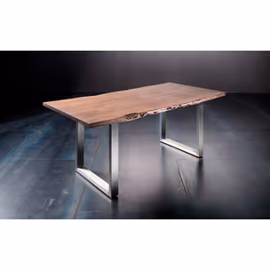 Stół drewniany CALABRIA z blatem 5.5 cm - orzech