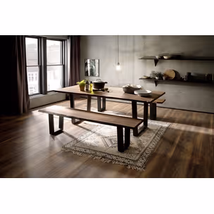 Stół drewniany CALABRIA z blatem 5.5 cm - orzech