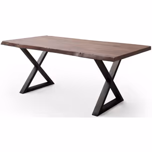 Stół drewniany CALABRIA z blatem 5.5 cm - orzech