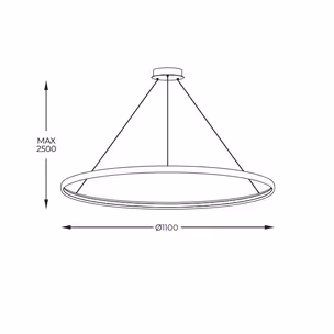 Duża lampa wisząca CIRCLE LA0722/1-BK - czarny