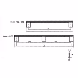Uchwyt GRAF BIG 0486/1168 czarny szczotkowany Viefe