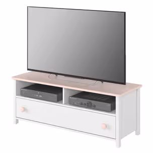Szafka RTV LUNA LN-13 - biały/różowy