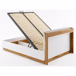 Łóżko z pojemnikiem 140x200 DENTRO DT-02 - biały/dąb stirling