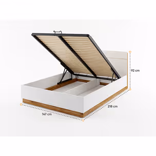 Łóżko z pojemnikiem 140x200 DENTRO DT-02 - biały/dąb stirling