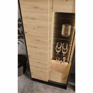 Witryna 2-drzwiowa z oświetleniem QUANT QA-03 - dąb artisan/czarny