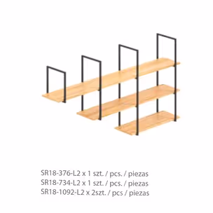 Rama półki Profil System SR18 h=1092 mm szer. 350 mm Czarny mat