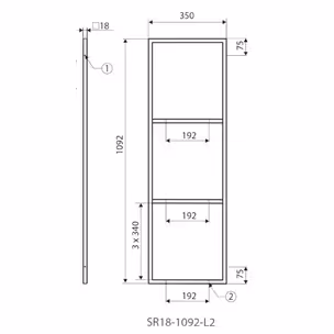 Rama półki Profil System SR18 h=1092 mm szer. 350 mm Czarny mat